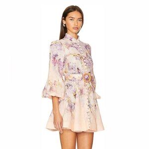 Zimmermann Lyrical Floral Button-Front Minidress - AU 0, US 4